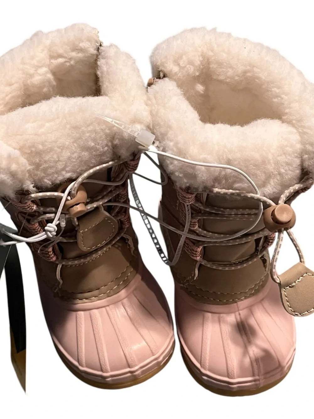 Khombu Taupe and Pink Girls Winter Boots